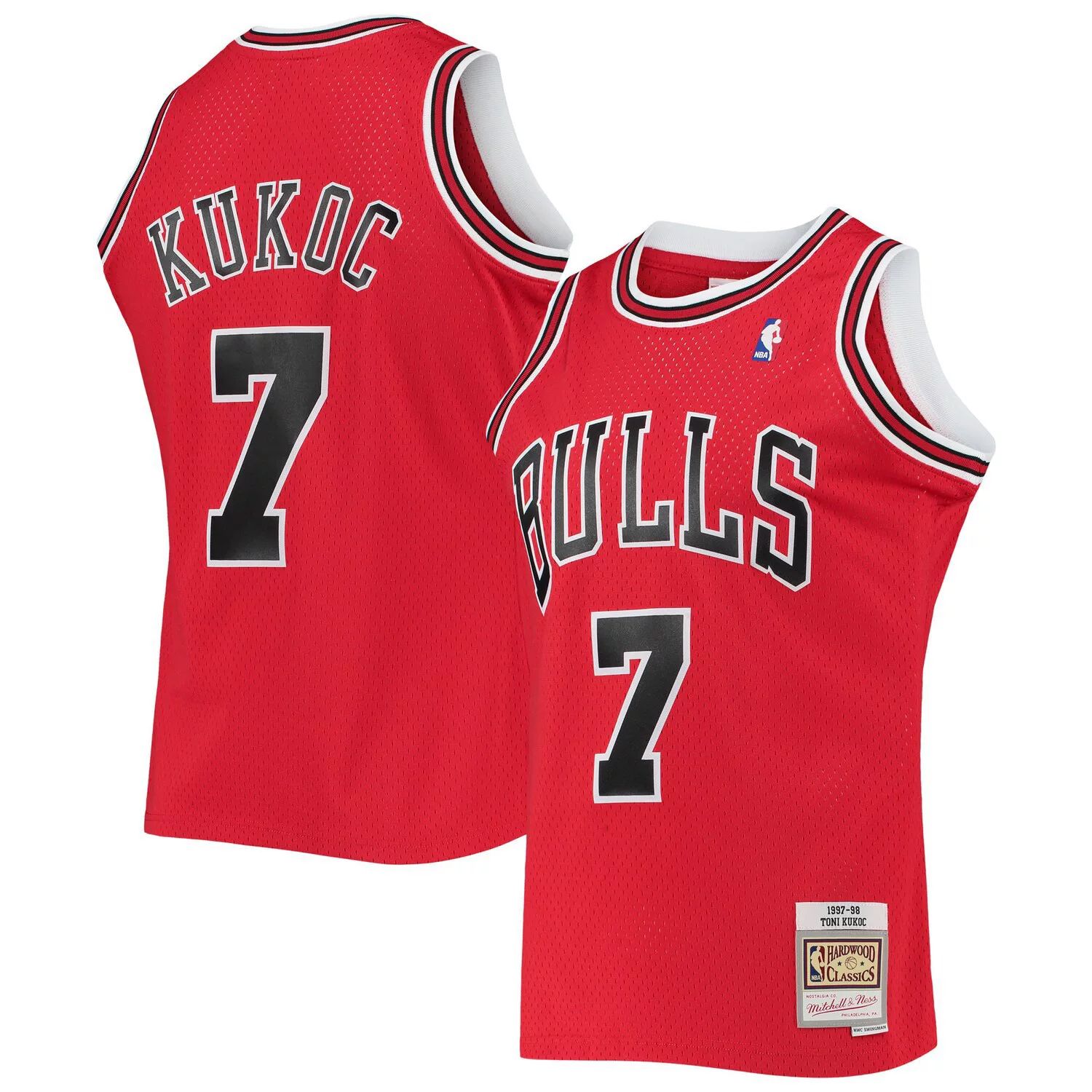 

Мужская майка Mitchell & Ness Toni Kukoc Red Chicago Bulls 1997-98 Hardwood Classics Swingman
