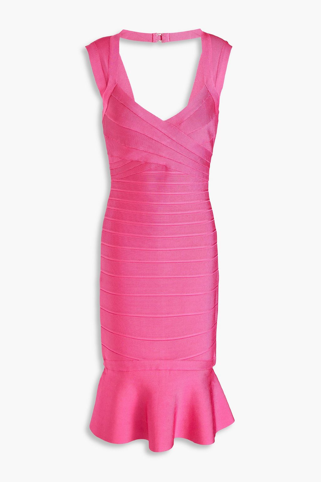 Бандажное платье с вырезом HERVÉ LÉGER, розовый