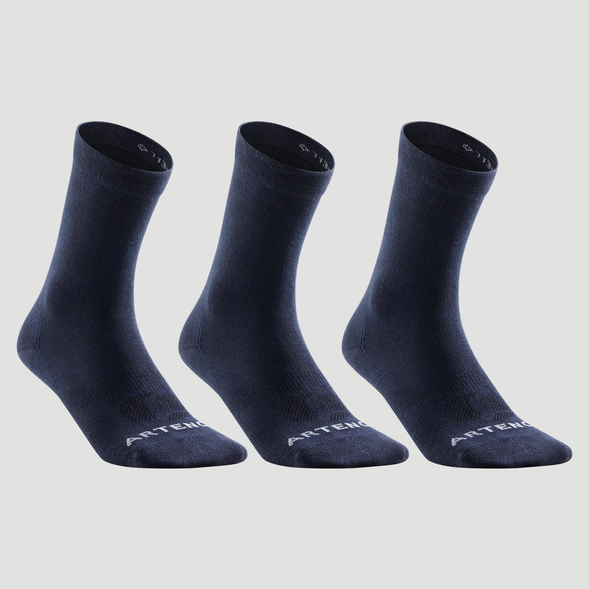 Высокие спортивные носки Decathlon, тройной набор, 160 рупий Artengo, синий