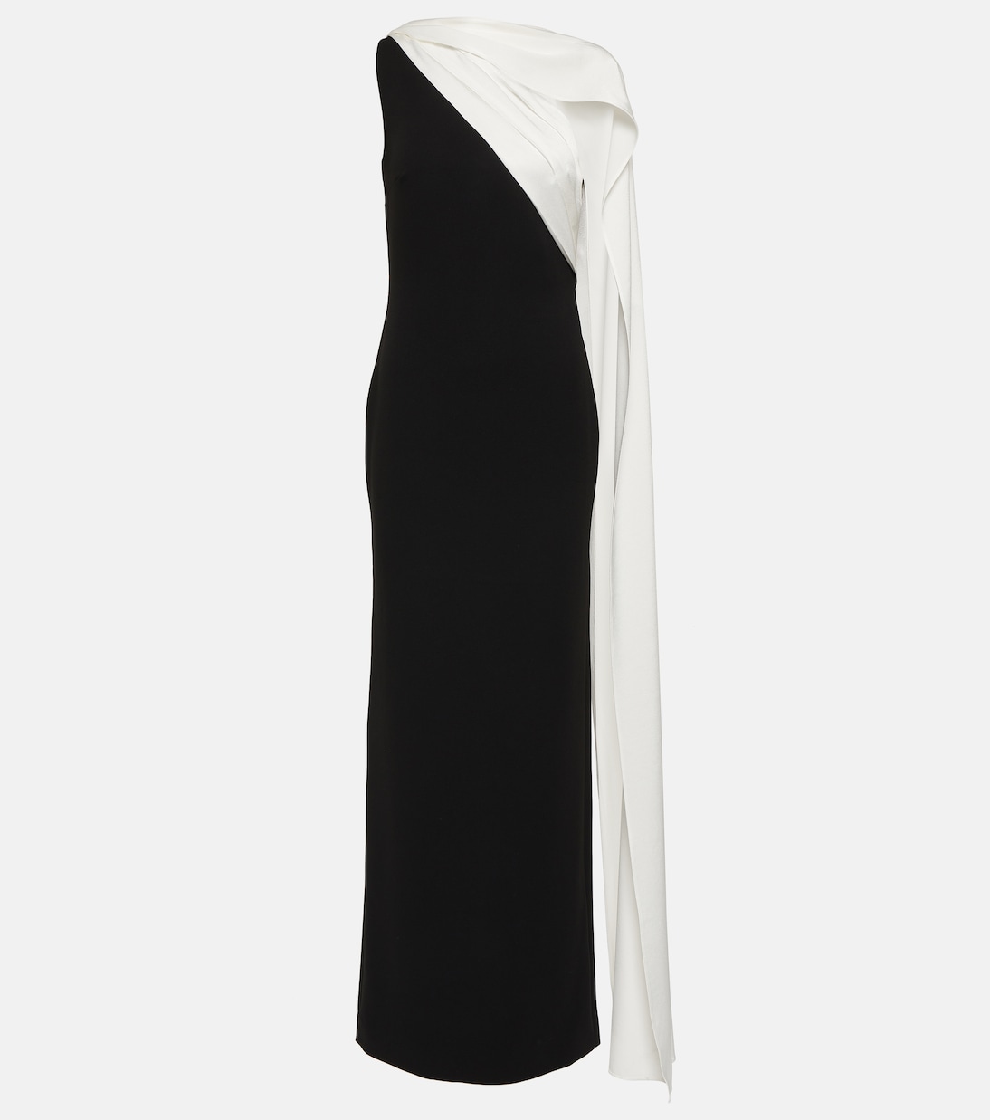 

Платье кади на одно плечо с шарфом Roland Mouret, черный