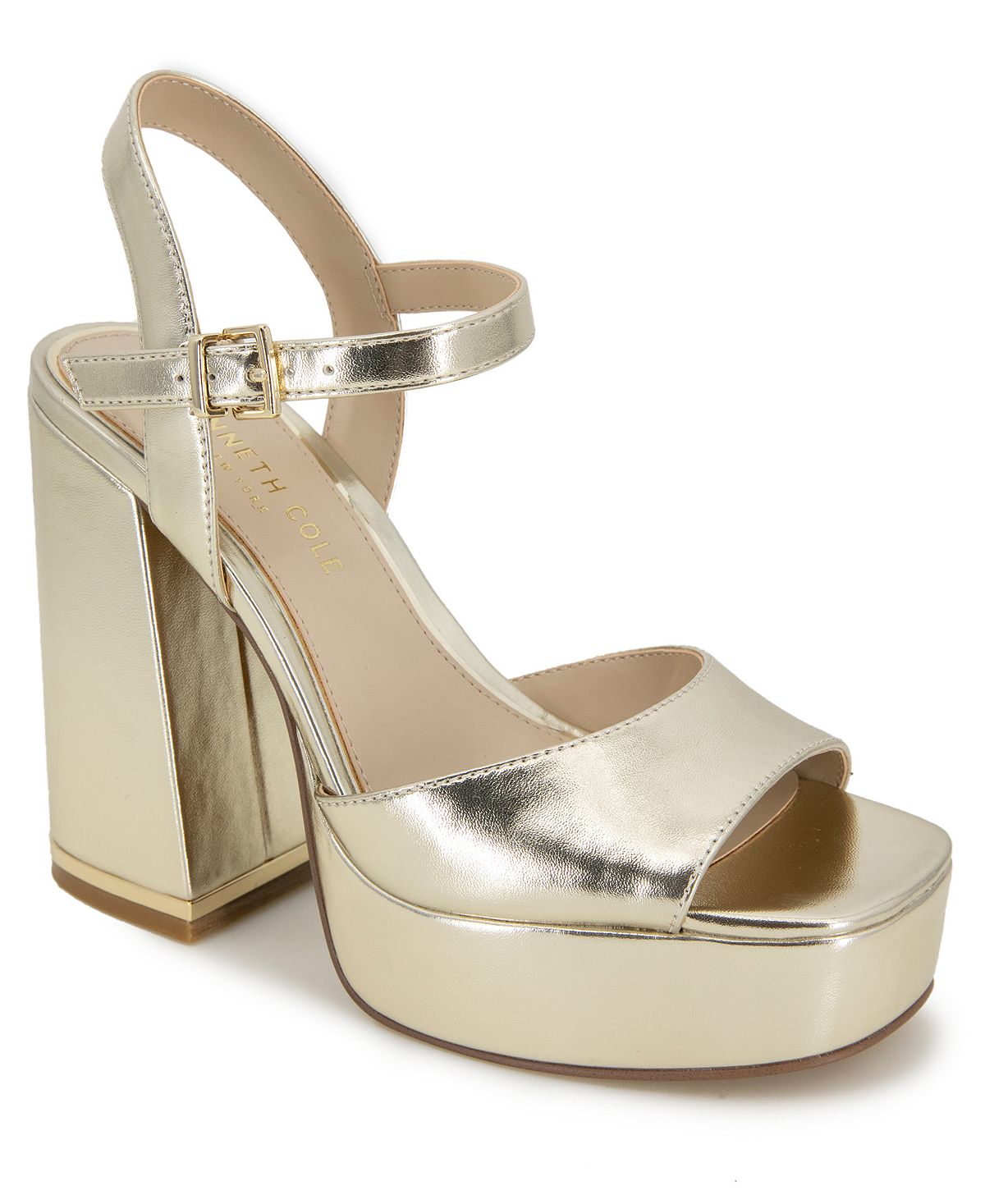 

Женские босоножки на платформе Dolly на блочном каблуке Kenneth Cole New York, золотой