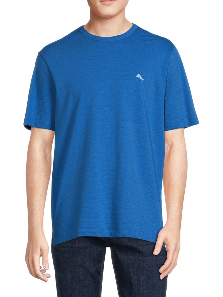 

Футболка Costa Cruz с круглым вырезом с короткими рукавами Tommy Bahama, цвет Blue Hydra