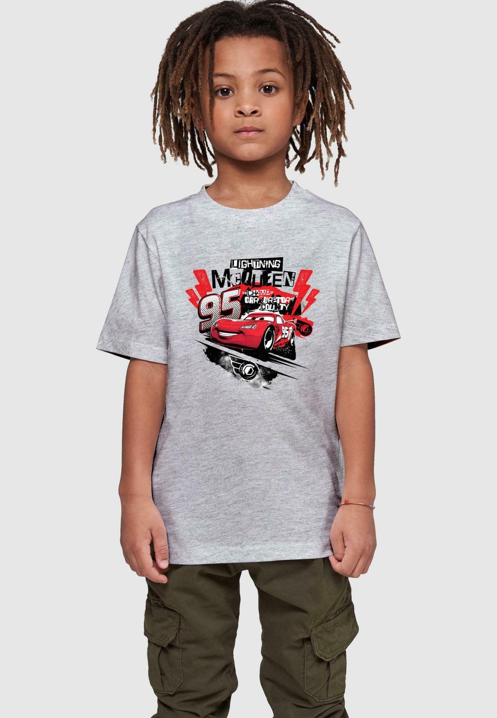 

Футболка с принтом CARS LIGHTNING MCQUEEN COLLAGE ABSOLUTE CULT, цвет heather grey