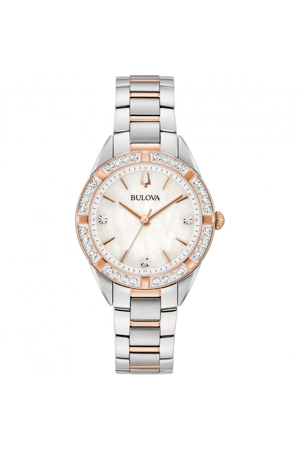 

Классические часы Sutton Expansion из нержавеющей стали 98R281 Bulova, белый