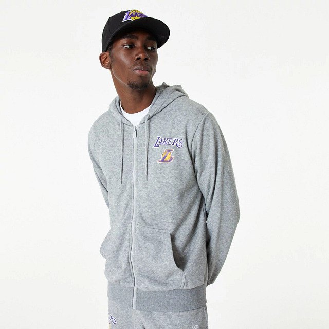 

Толстовка New Era NBA Essentials Los Angeles Lakers Full Zip, серый