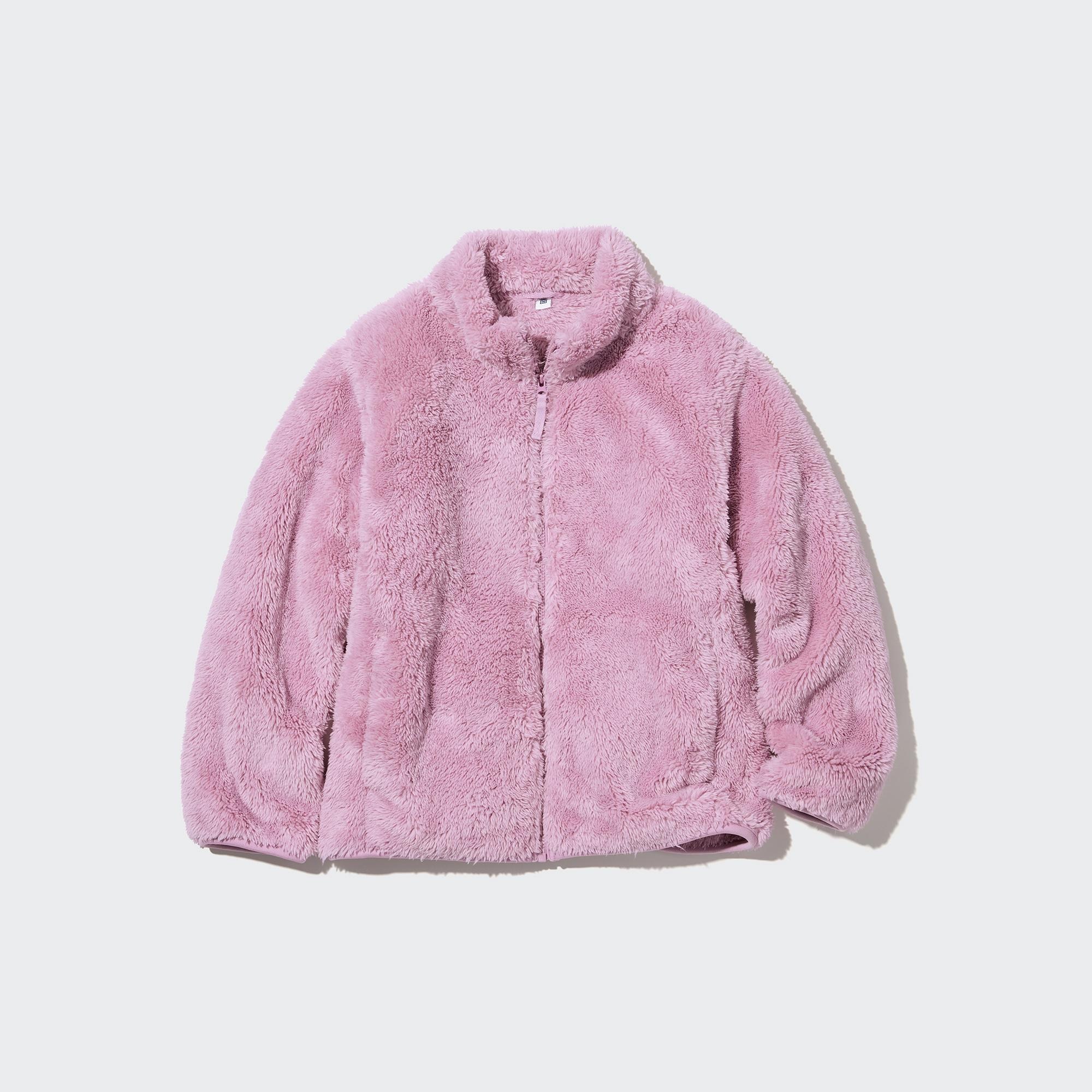 Флисовая меховая куртка на молнии для мальчиков UNIQLO, розовый