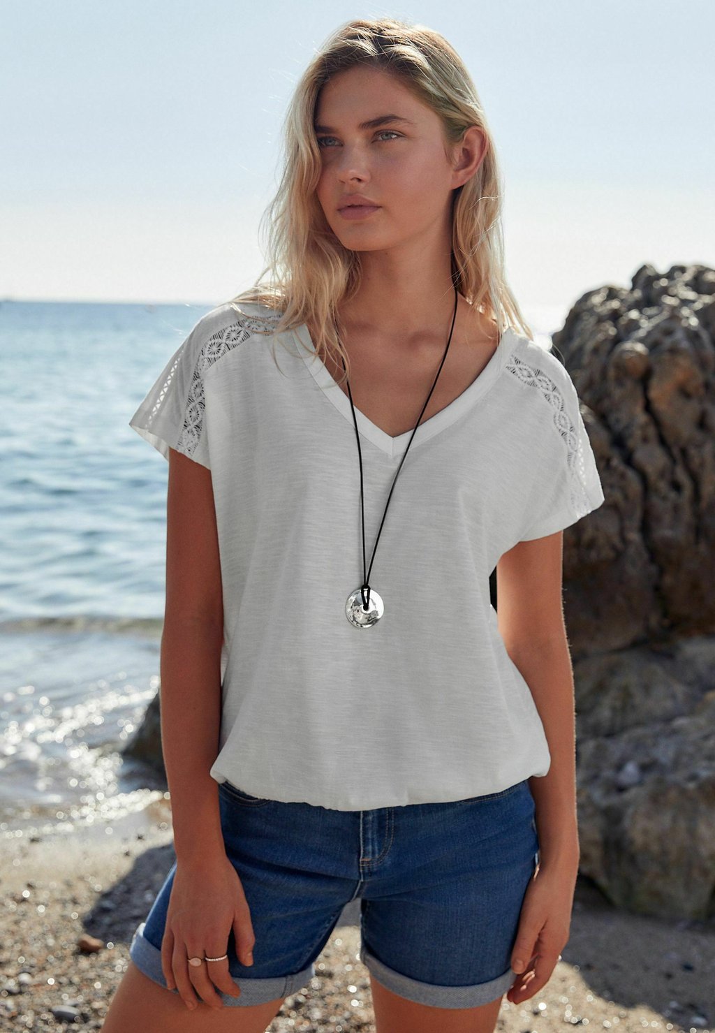 

Футболка с принтом BUBBLE HEM Next, цвет white