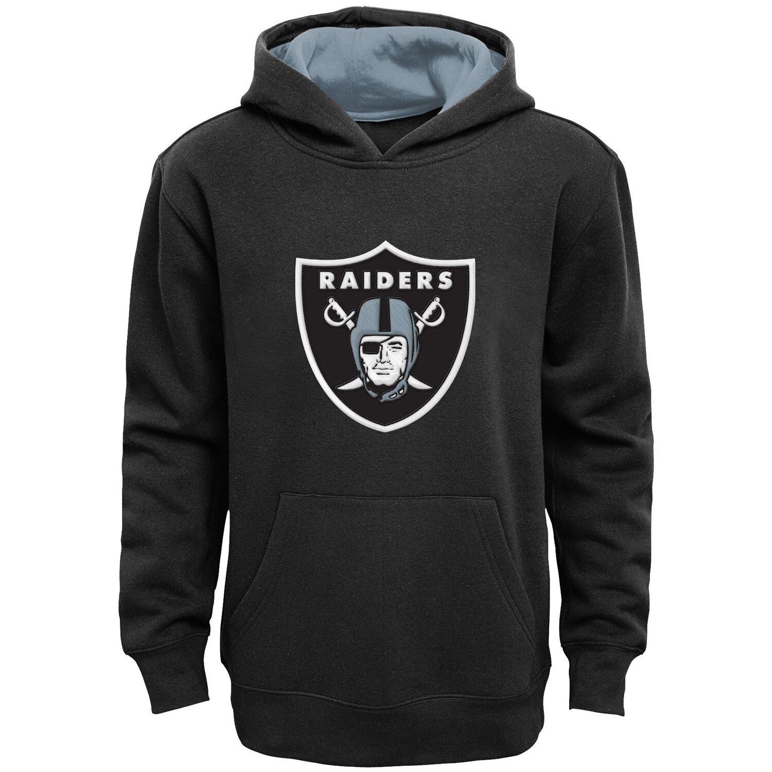 

Молодежный пуловер с капюшоном черного цвета Las Vegas Raiders Fan Gear Prime Outerstuff