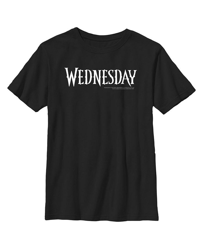

Детская футболка Wednesday с простым логотипом для мальчиков Netflix, черный