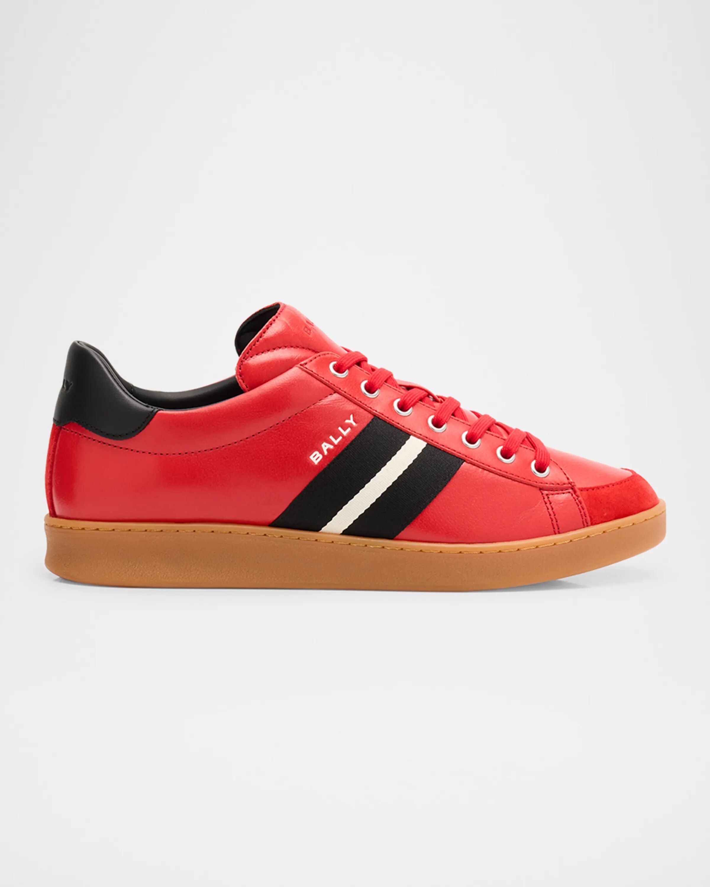 

Мужские кожаные низкие кеды Thiago Ribbon Bally, цвет Swiss Red/Black