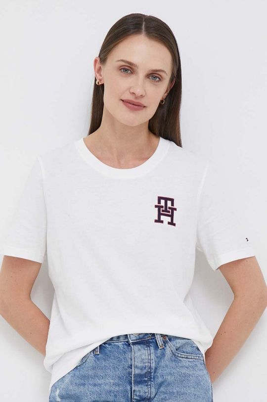 

Хлопковая футболка Tommy Hilfiger, бежевый
