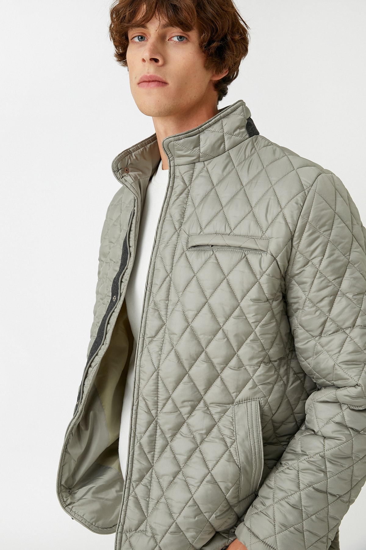Мужская бежевая куртка Koton, серый