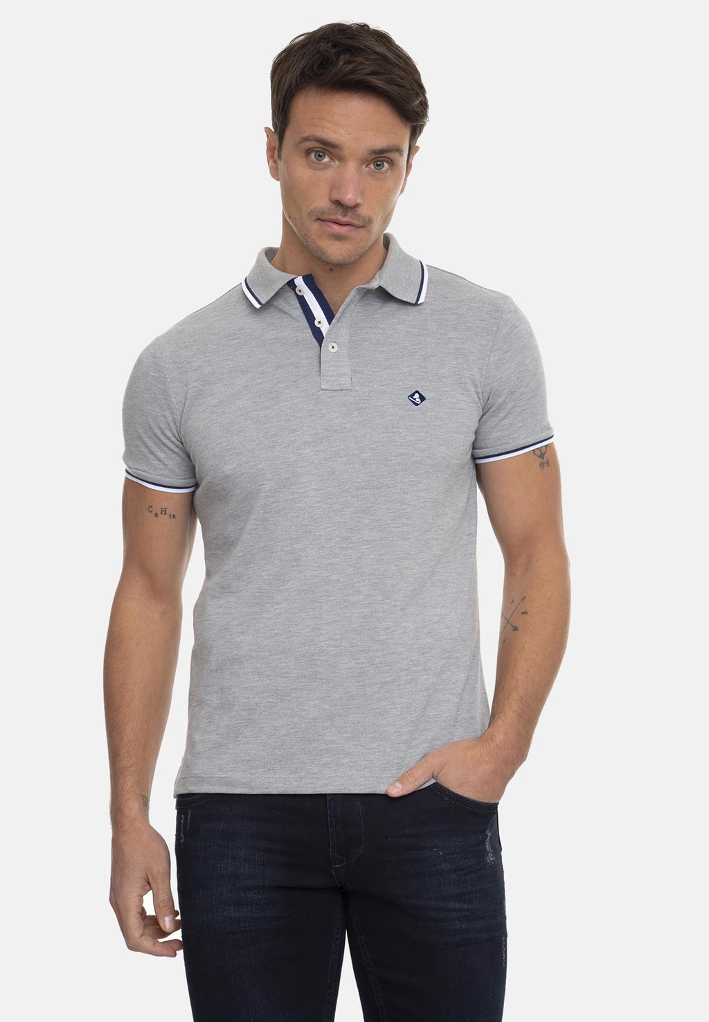 

Рубашка поло CARLOS, 3 PACK SHORT SLEEVE Jacey Quinn, серый