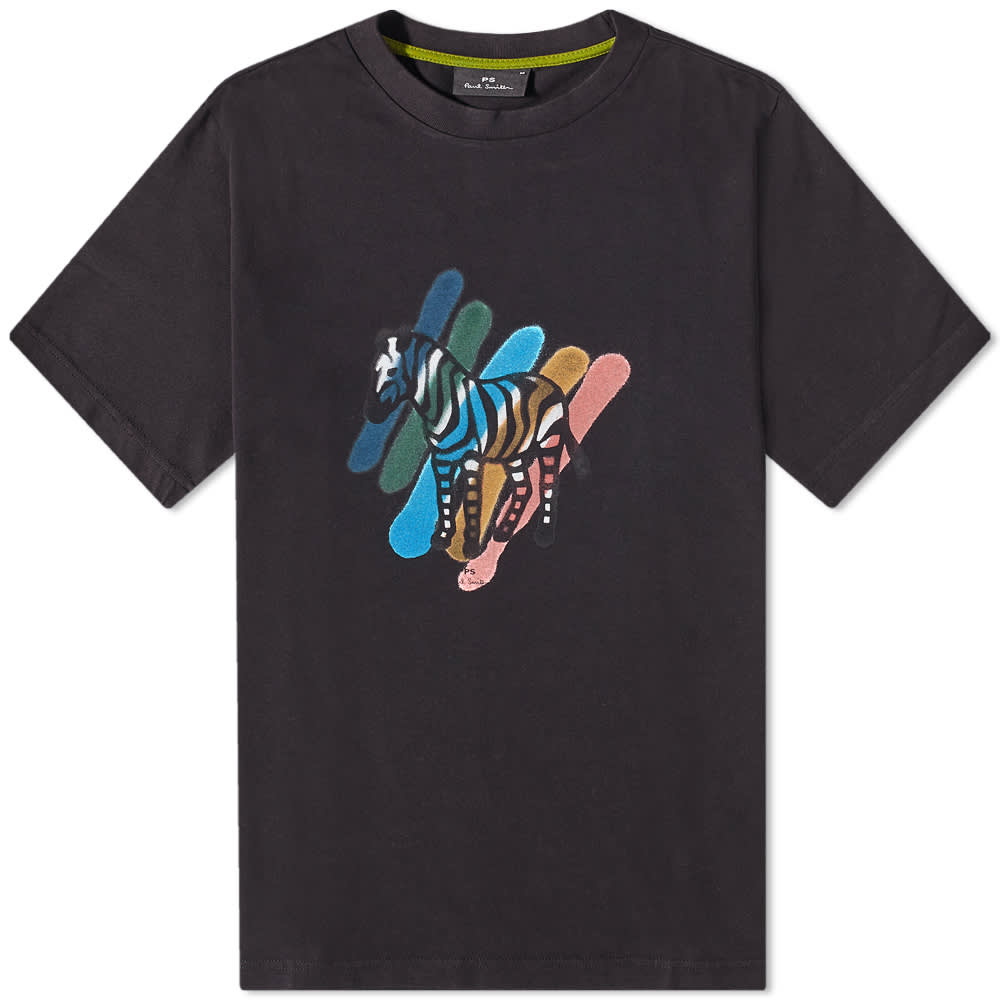 

Футболка Paul Smith в широкую полоску с зеброй, черный