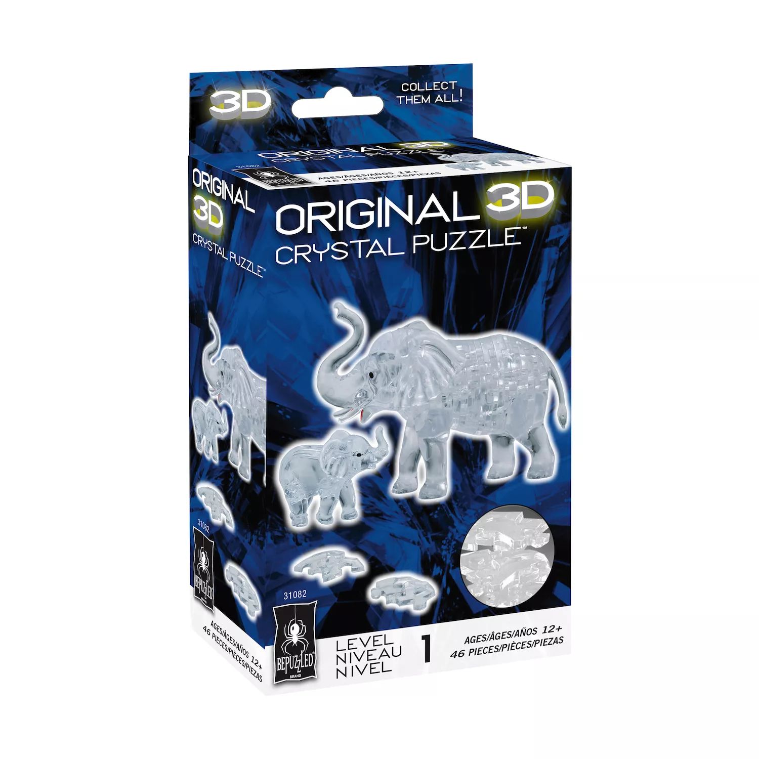 цена 3D-хрустальный пазл «Университетские игры» — «Слон и ребенок», 46 деталей University Games