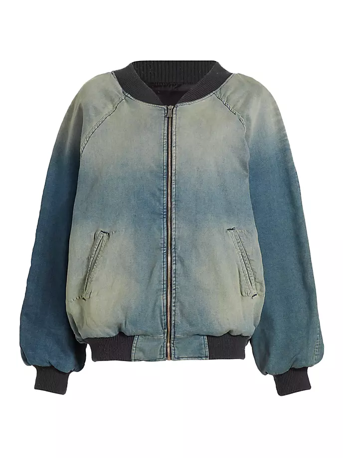 

Джинсовый бомбер оверсайз с эффектом омбреда Eb Denim, цвет olio