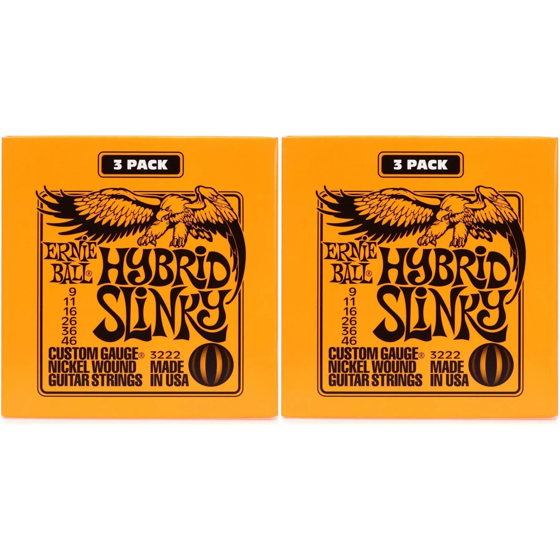 

Струны для электрогитары Ernie Ball 3222 Hybrid Slinky с никелевой обмоткой — .009-.046, 6 шт.