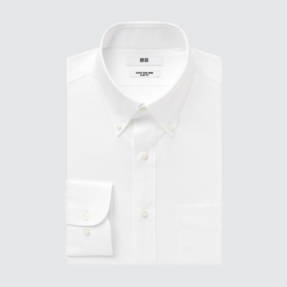 

Облегающая рубашка Uniqlo, белый