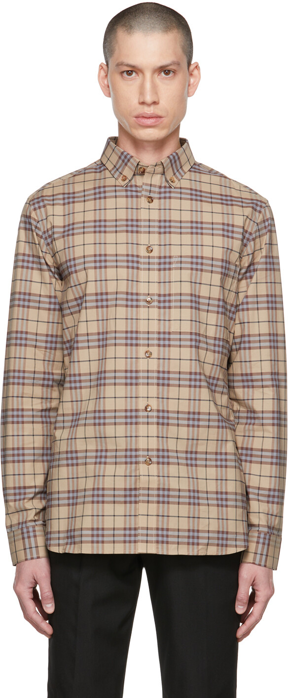 

Коричневая рубашка в клетку Burberry