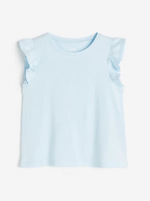 

Топ c рукавами-бабочками H&M Butterfly Sleeves Jersey, голубой