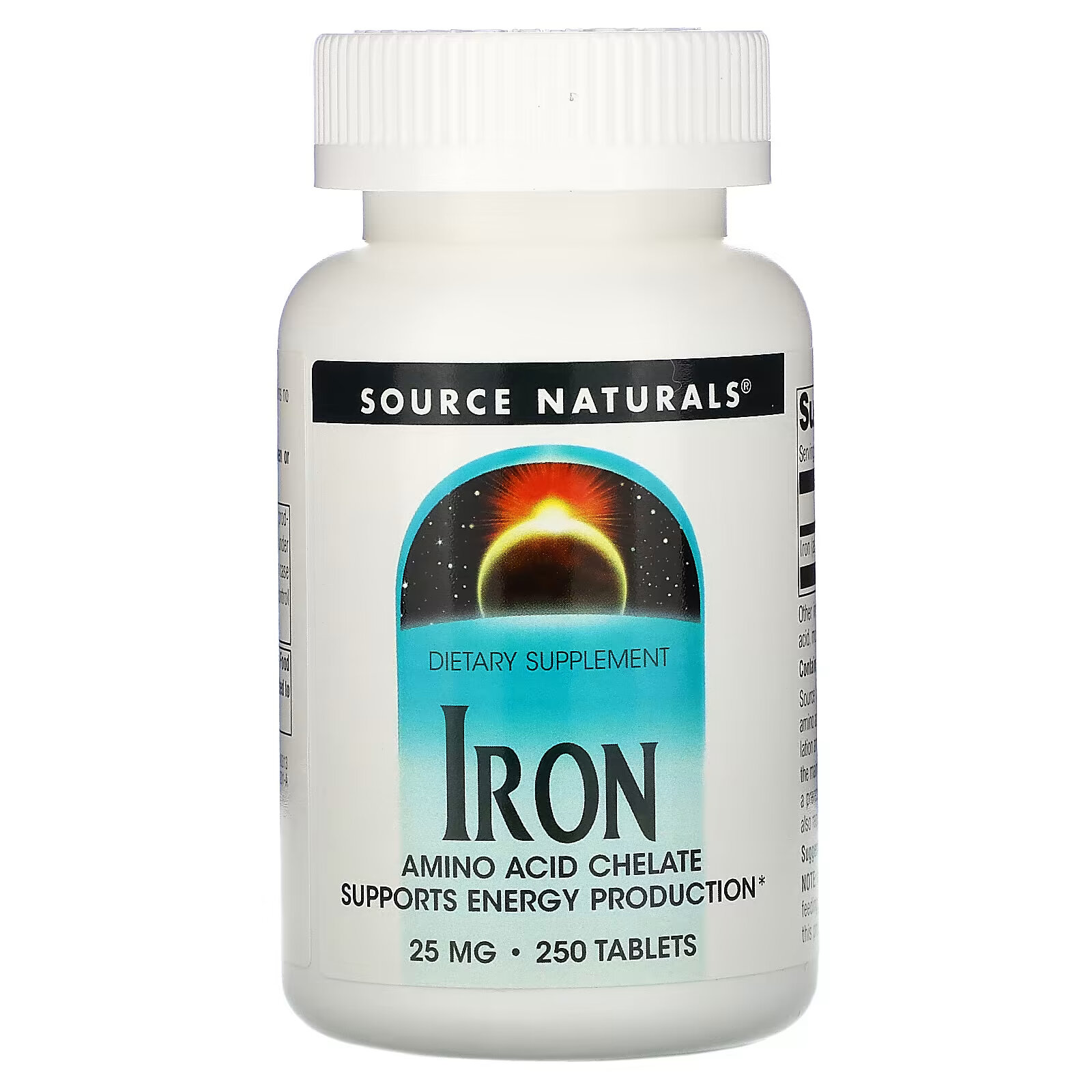 Source Naturals, Железо, 25 мг, 250 таблеток железо sundown naturals 65 мг 120 таблеток