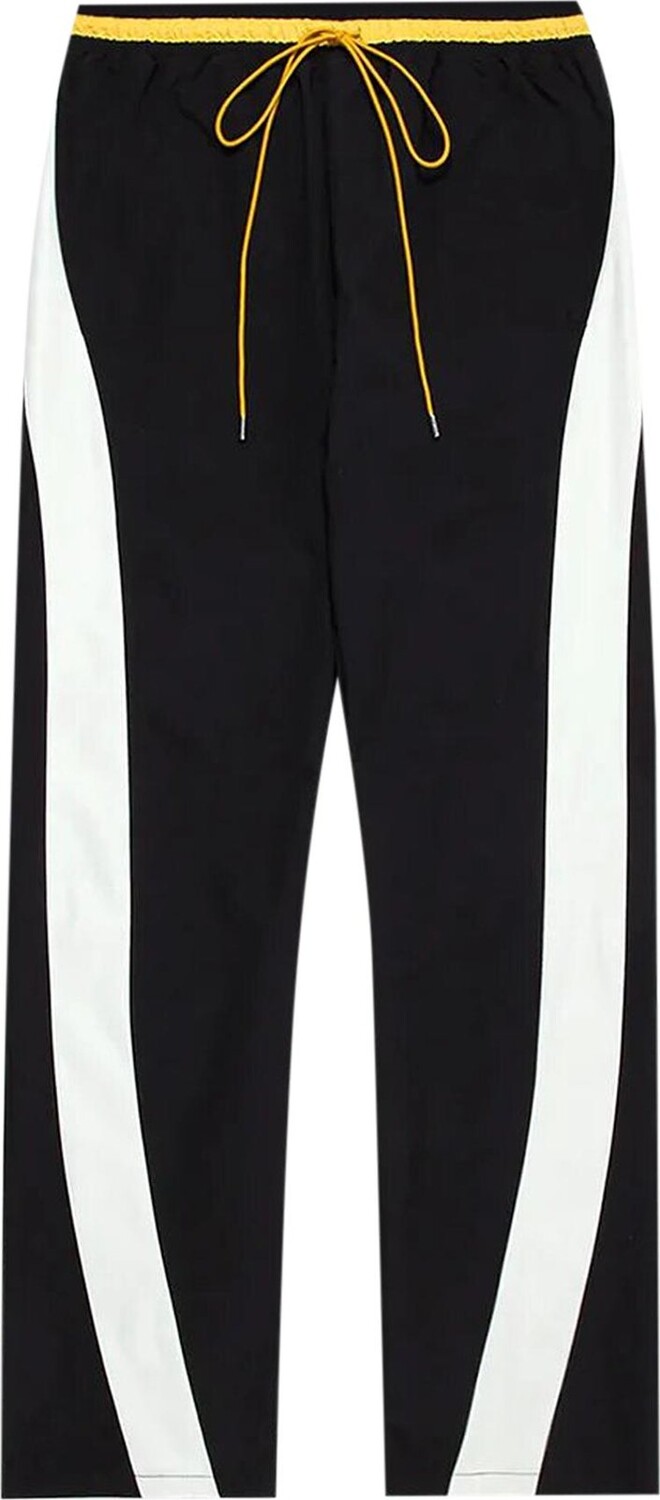 

Брюки Rhude Curve Panel Track Pant 'Black/Creme/Yellow', черный