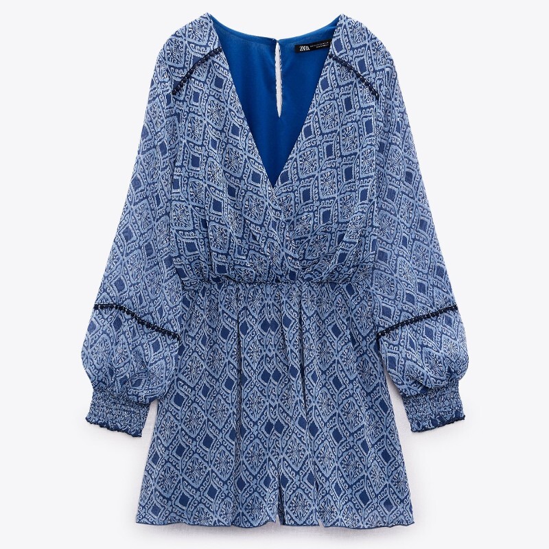 

Комбинезон Zara Printed Jumpsuit, синий