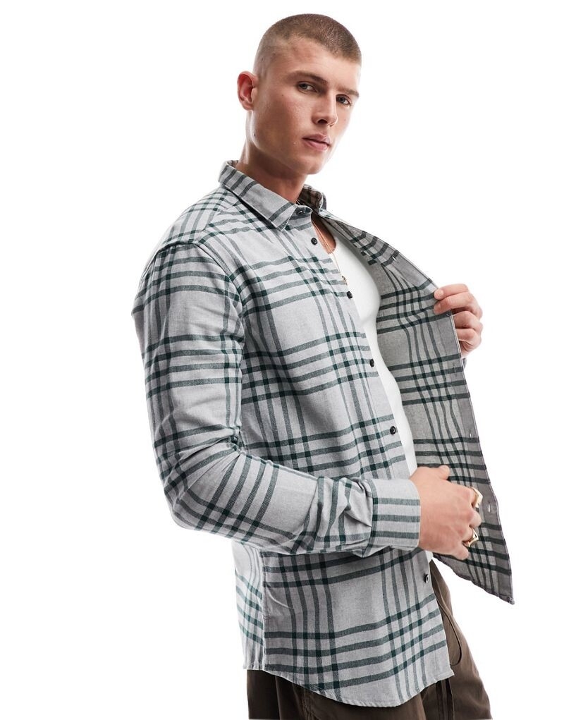 

Серая рубашка в клетку Only & Sons