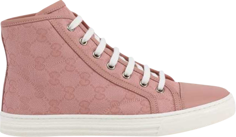 Кроссовки Gucci Wmns GG High Logo Print - Soft Pink, розовый - фото