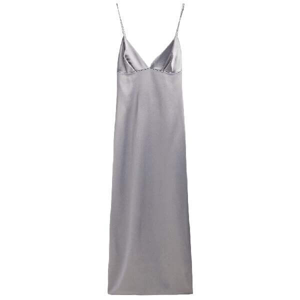 

Платье Massimo Dutti Satin Camisole Studio, серебристый