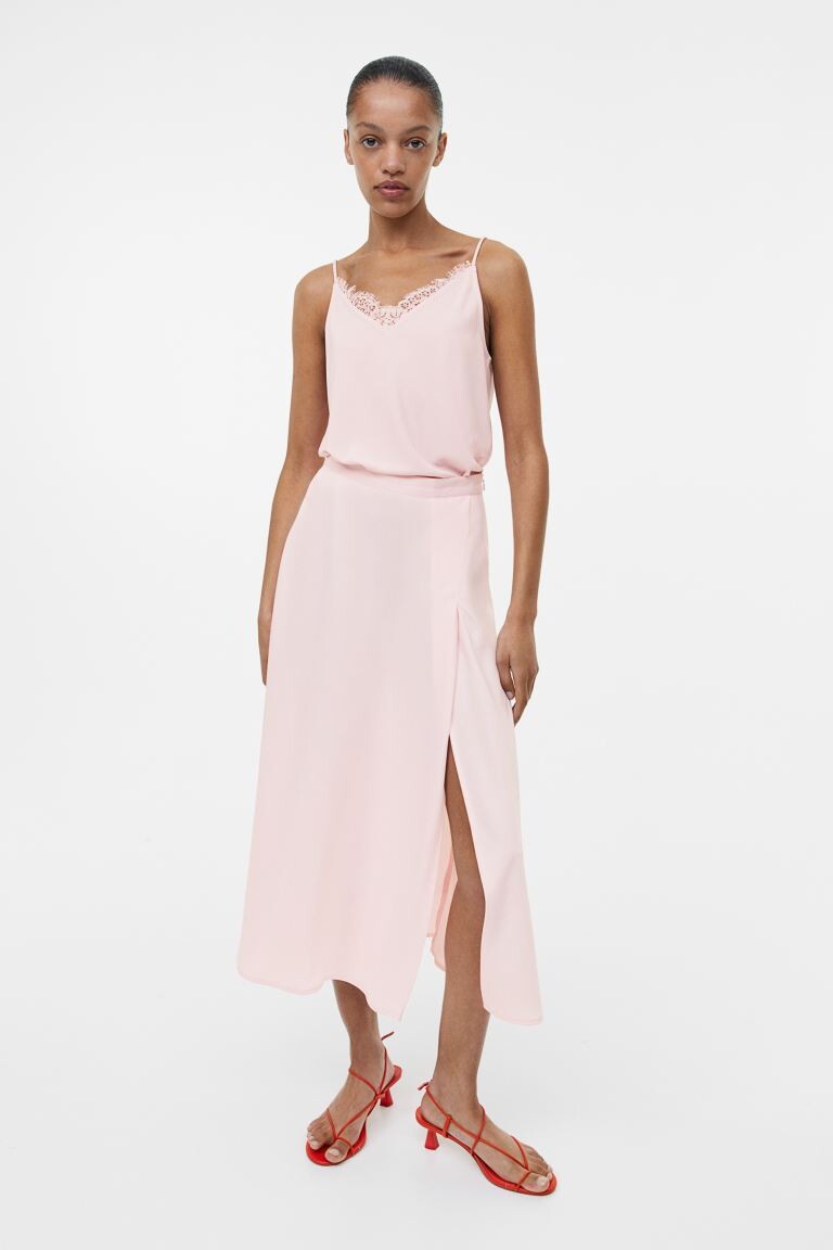 

Атласная юбка H&M, светло-розовый