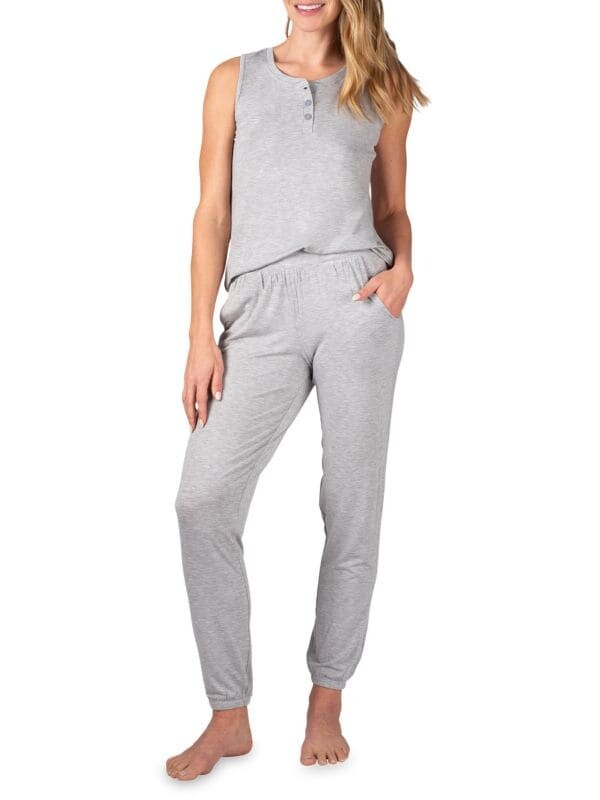 

Комплект henley & joggers из 2 предметов heathered, серый