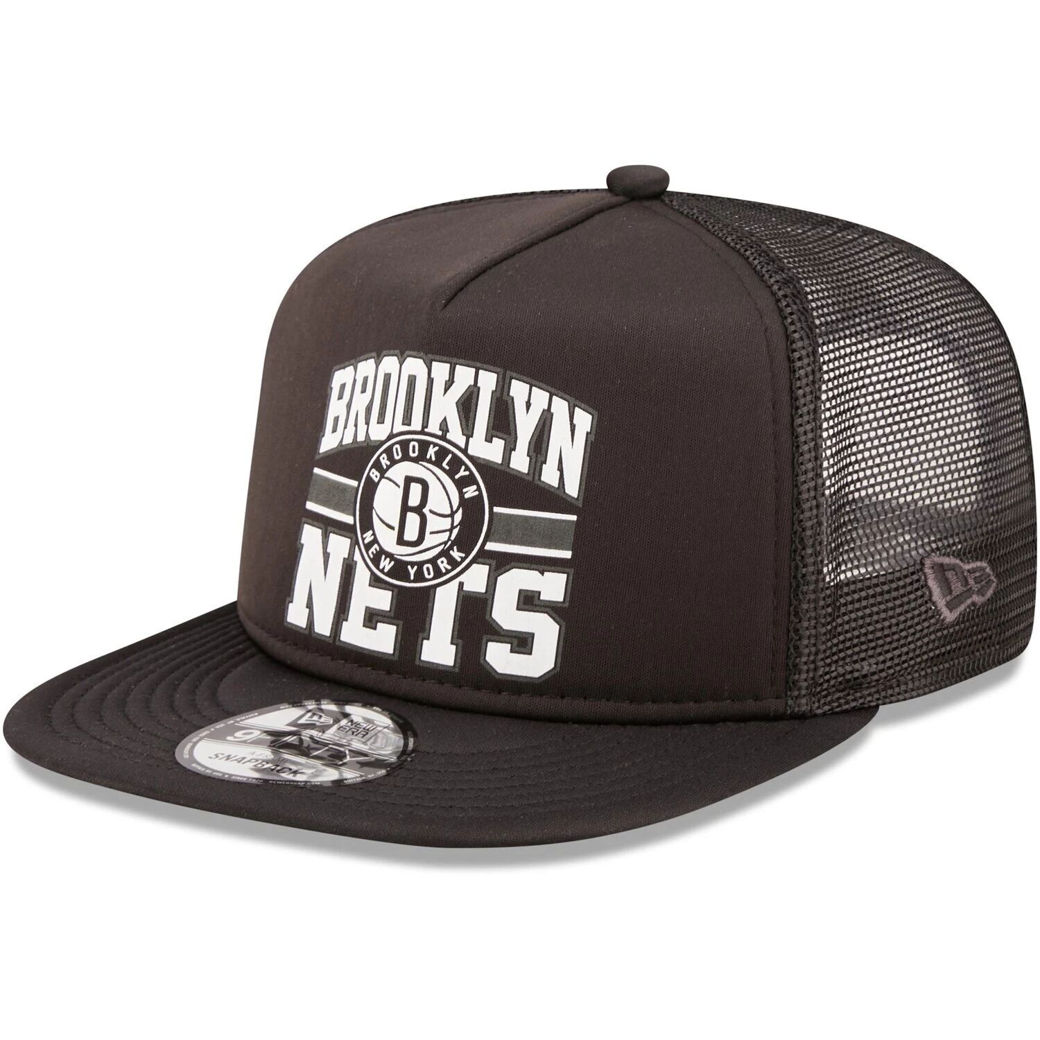 

Мужская черная мужская кепка New Era Brooklyn Nets с А-образной рамкой 9FIFTY Trucker Snapback