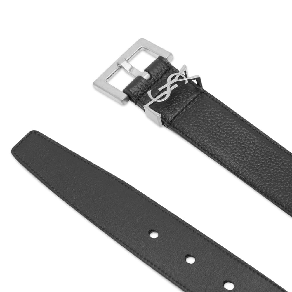 

Ремень Saint Laurent Metal Logo Grain Leather Belt