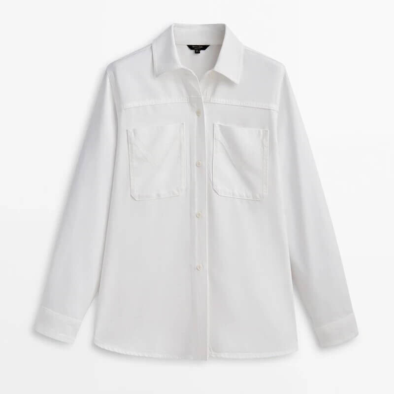 

Рубашка Massimo Dutti Lyocell Shirt, белый