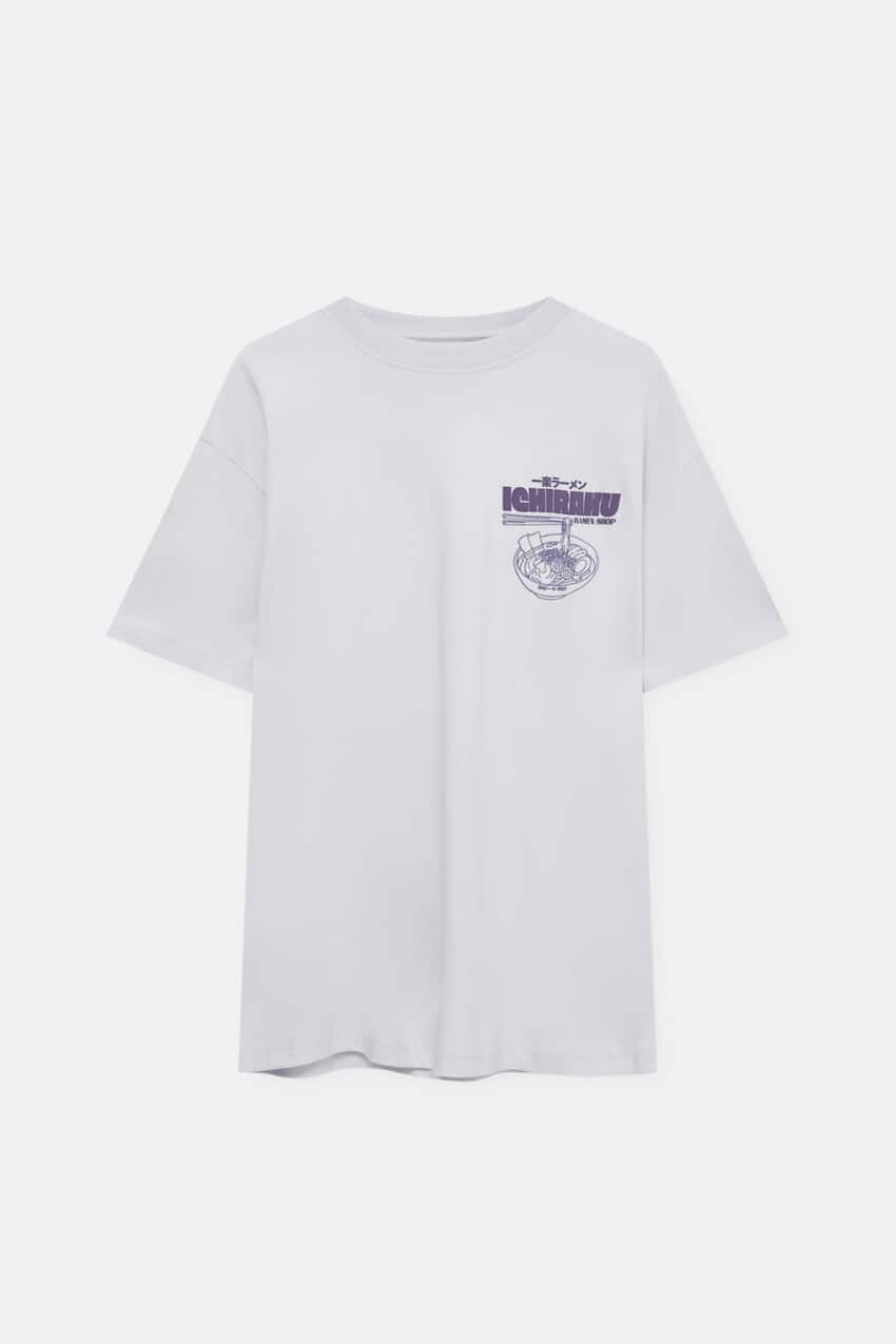 

Футболка Pull&Bear с принтом Naruto, лиловый, Розовый