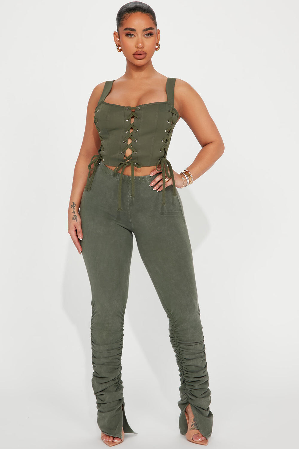 

Брюки Fashion Nova ZDM4458DW, оливковый