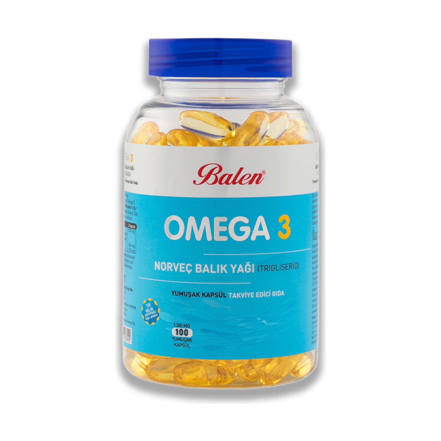 Омега-3 Balen 1380 мг, 100 капсул норвежский рыбий жир balen omega 3 триглицерид 1380 мг 200 капсул