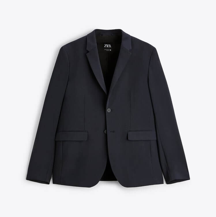 

Пиджак Zara Suit Technical, темно-синий