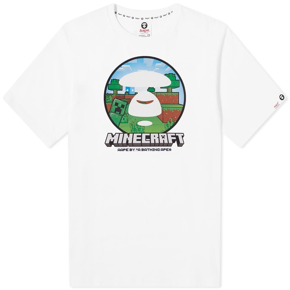 

Футболка AAPE x Minecraft Ape Head Tee, Белый