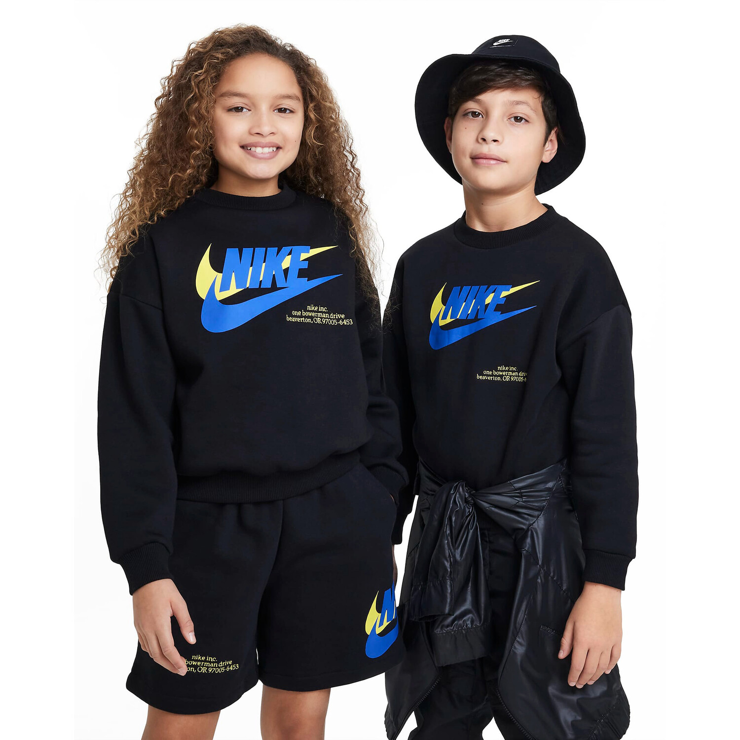 

Свитшот Nike Sportswear Icon Fleece Big Kids' Oversized, сине-черный