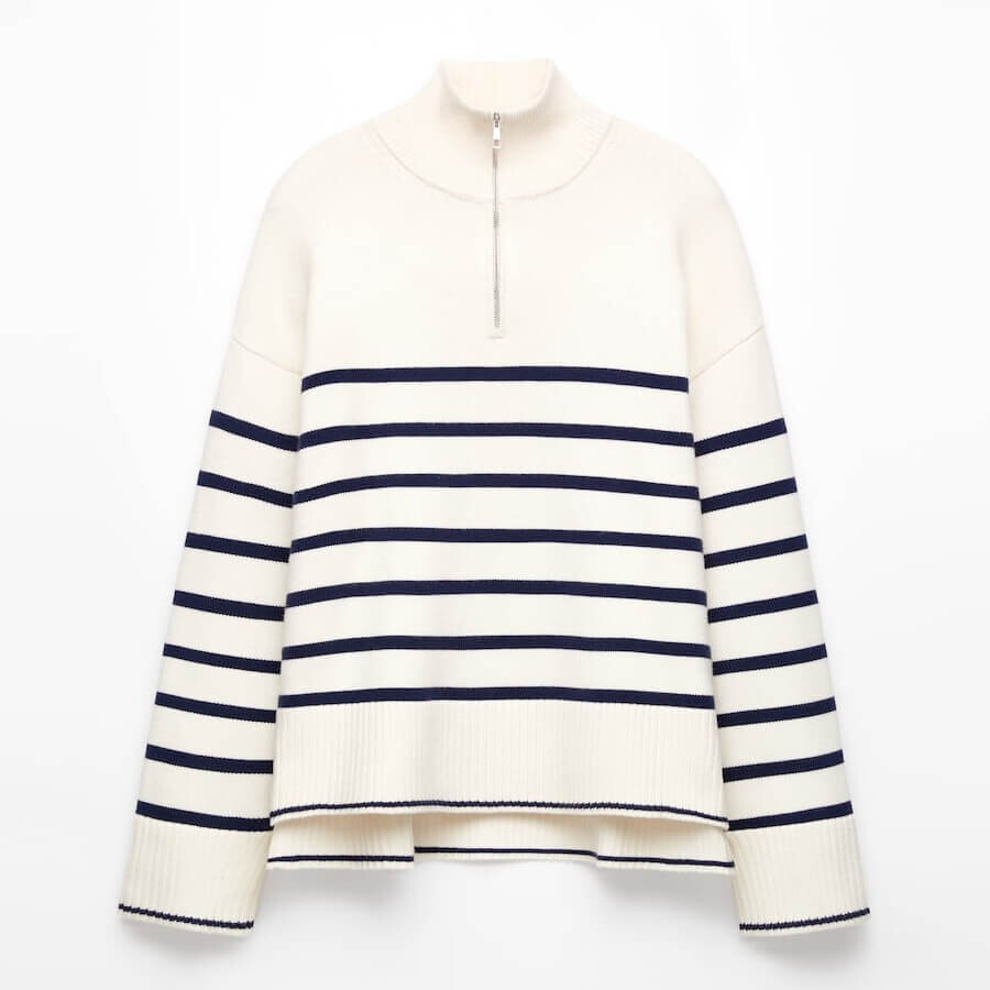

Джемпер Oysho Striped Knit, кремово-белый