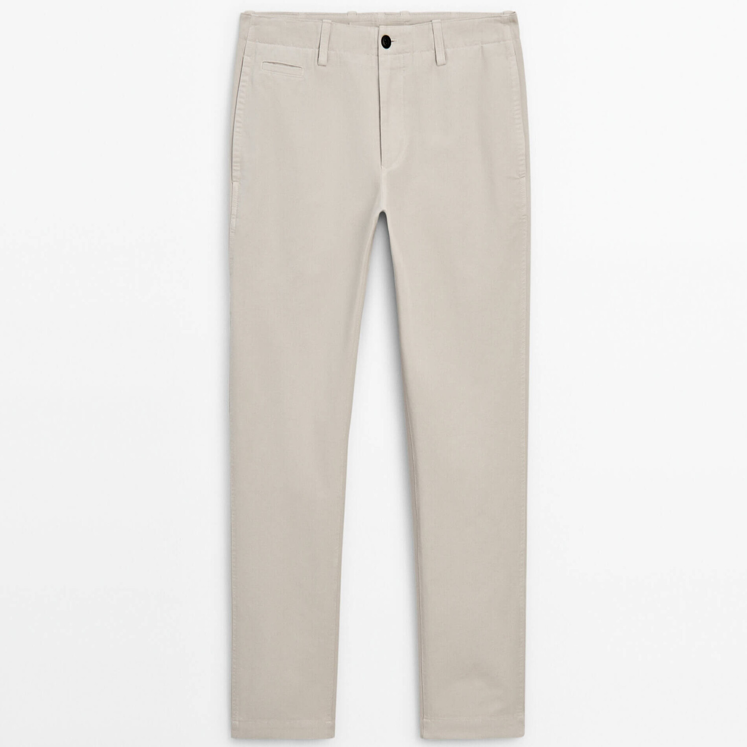 

Брюки Massimo Dutti Straight-leg Canvas Chino, бежевый