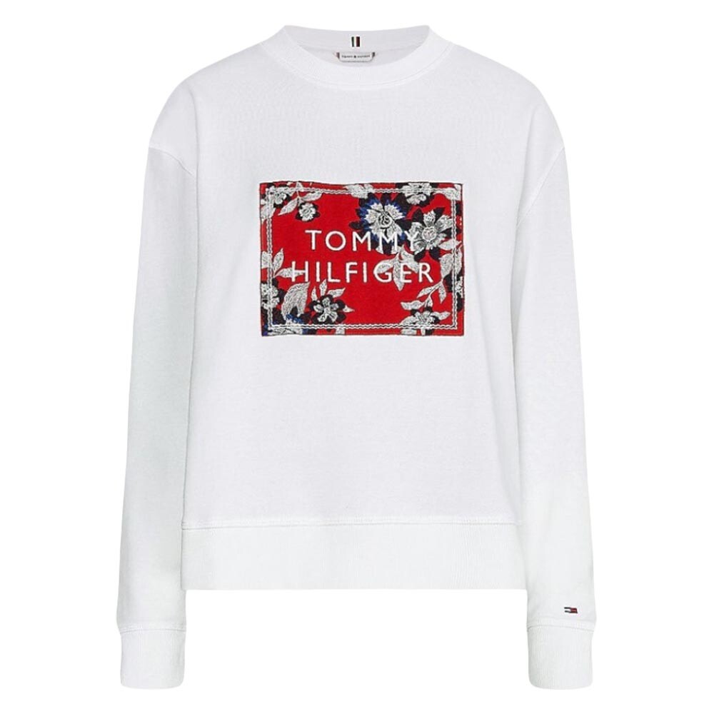 Свитшот Tommy Hilfiger Floral Logo Relaxed Fit, белый
