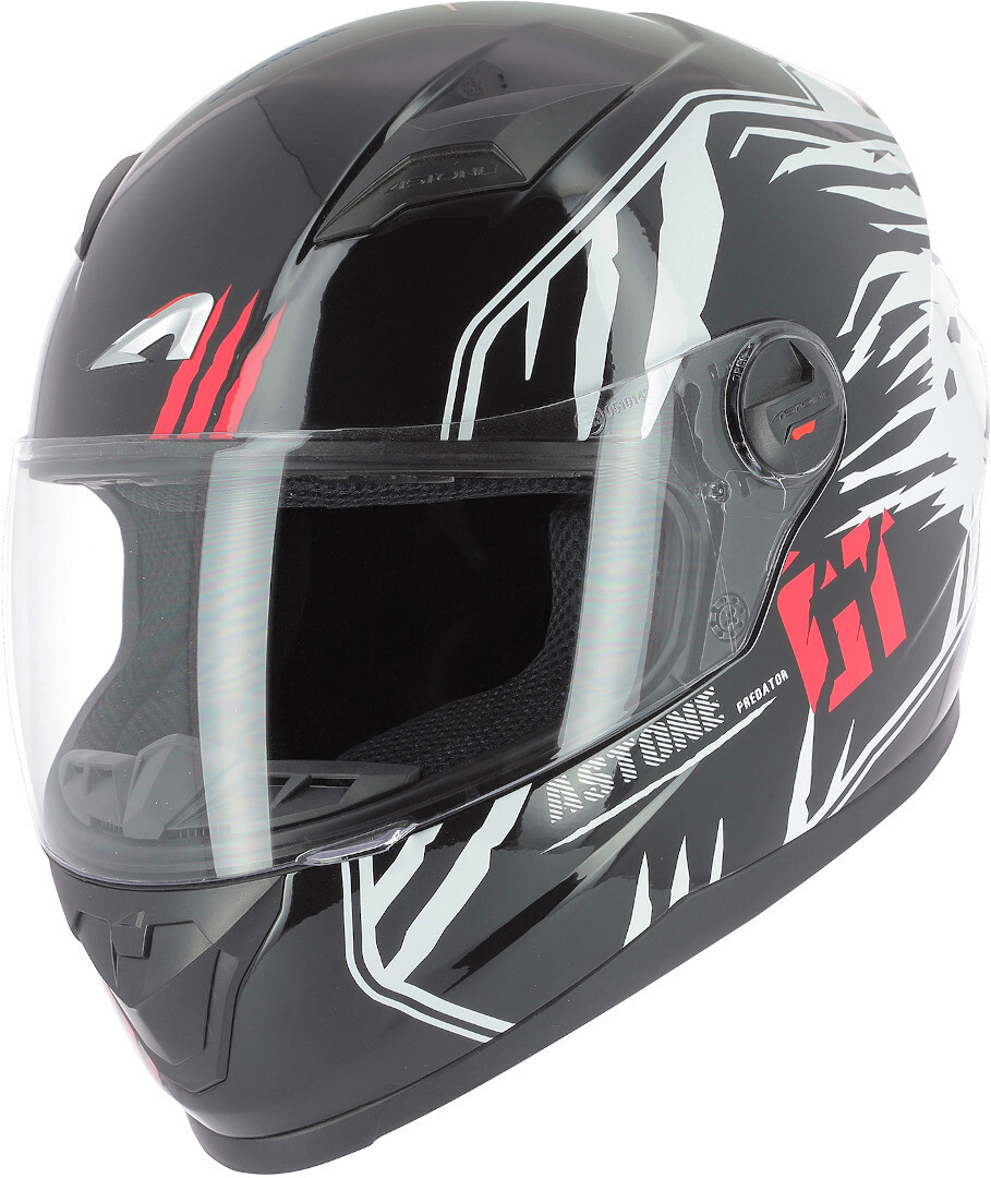 

Шлем Astone GT2 Predator, черный/белый