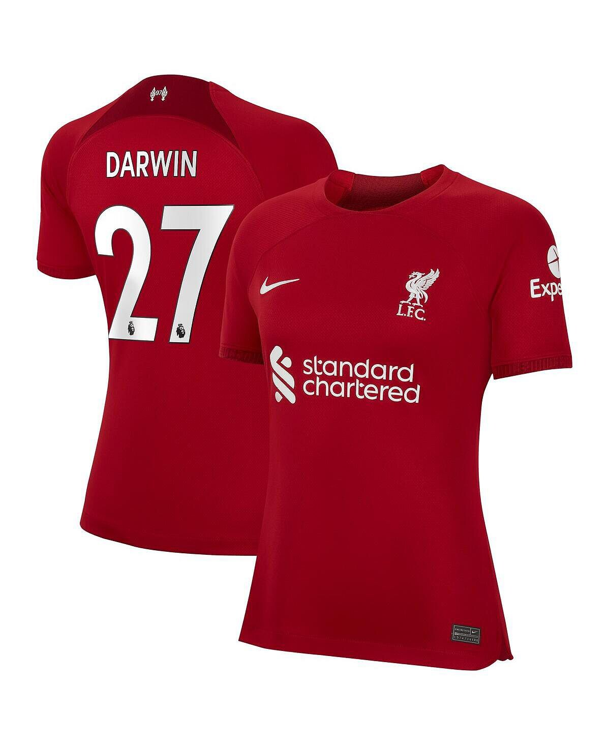 

Женская футболка darwin nunez red liverpool 2022/23 home replica player jersey Nike, красный