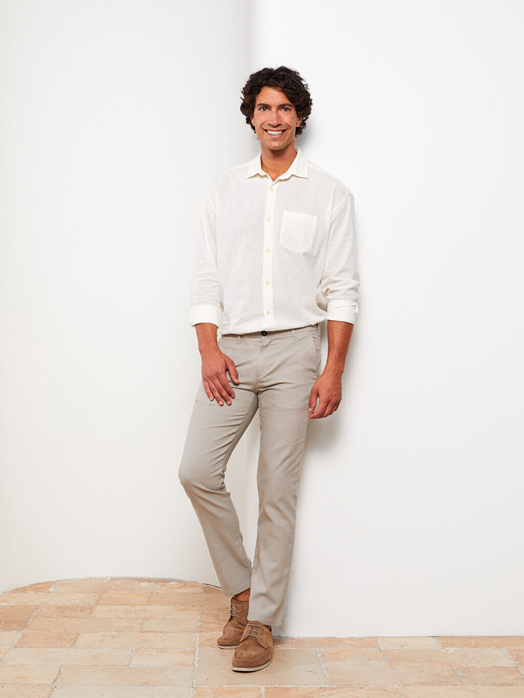 

Текстурированные мужские брюки Slim Fit, Серый