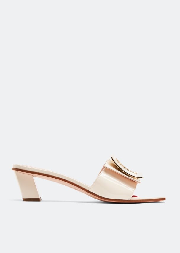 

Мюли ROGER VIVIER Love metal buckle mules, белый