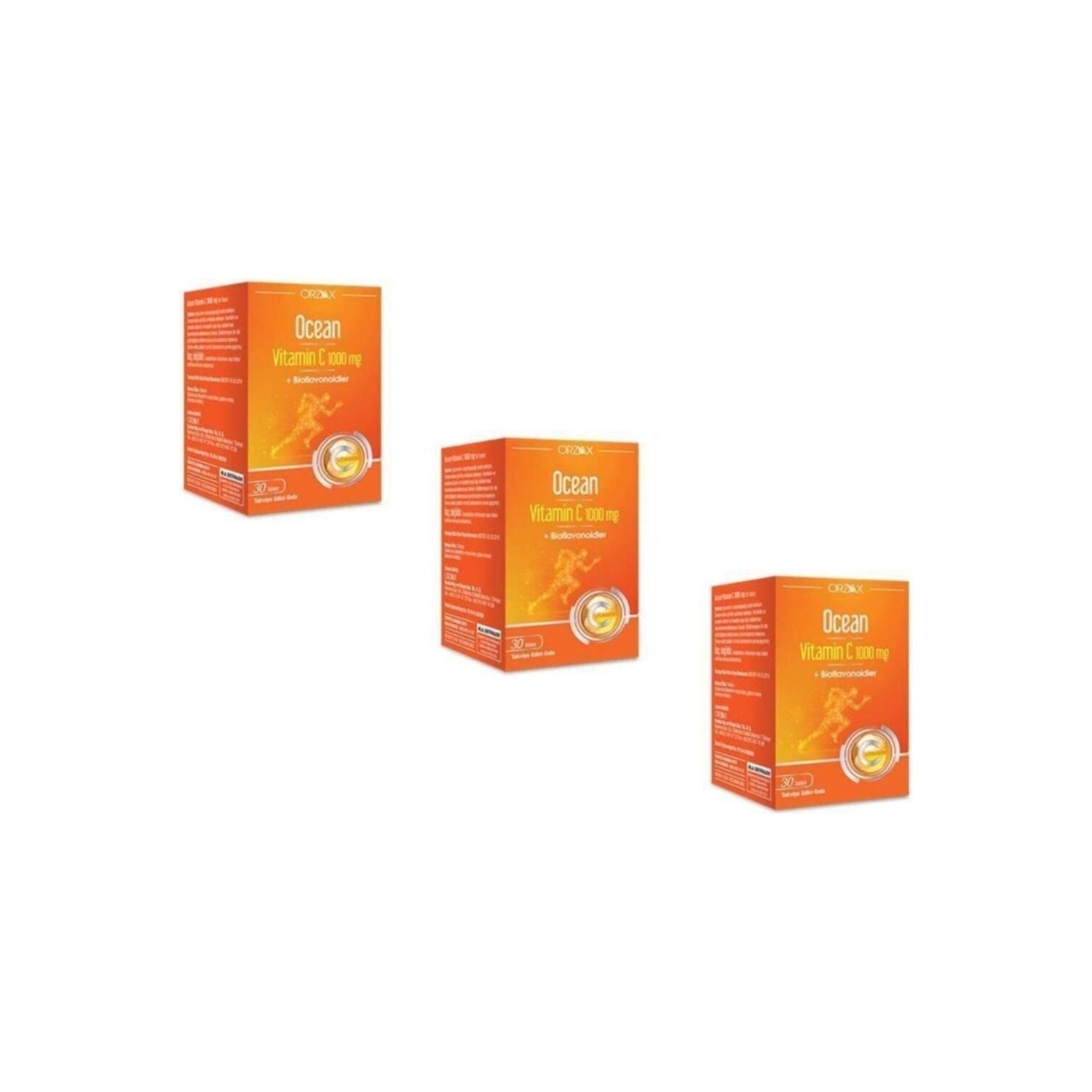 Витамин C Ocean 1000 мг, 3 упаковки по 30 таблеток sunshine vitamin c 1000 mg orange flv efferv 20tabs