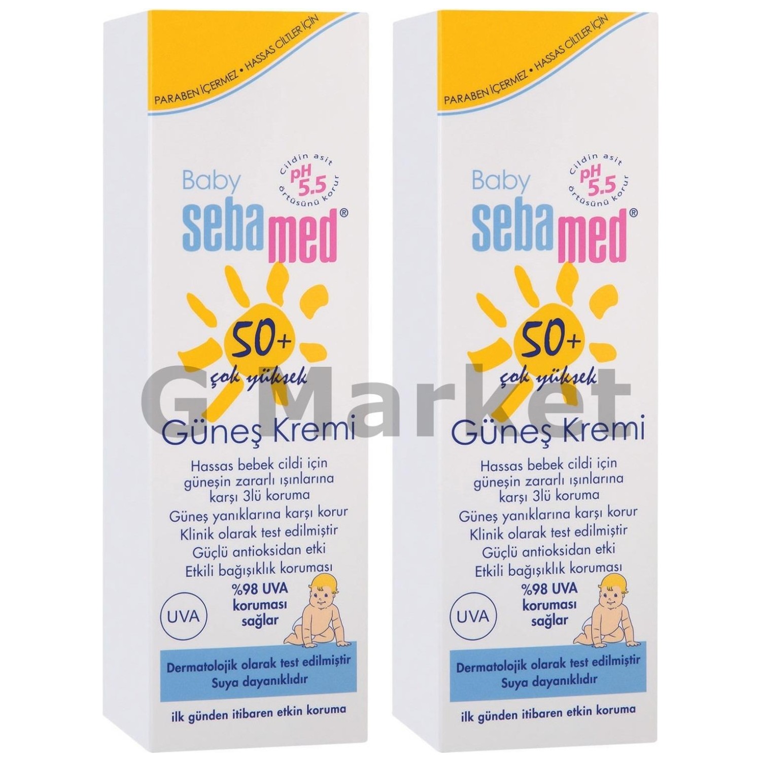 Солнцезащитный крем Sebamed Baby SPF 50+, 2 флакона по 75 мл детский крем мечта baby с чередой 75 мл